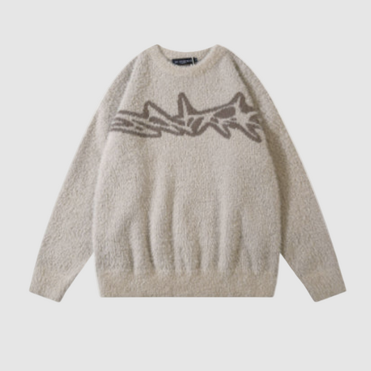 Relaxed Fit "Graffiti" Vintage Style Knit