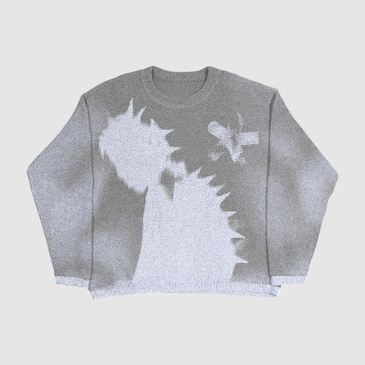 Relaxed Fit "Fading Shadows" Graphic Knit