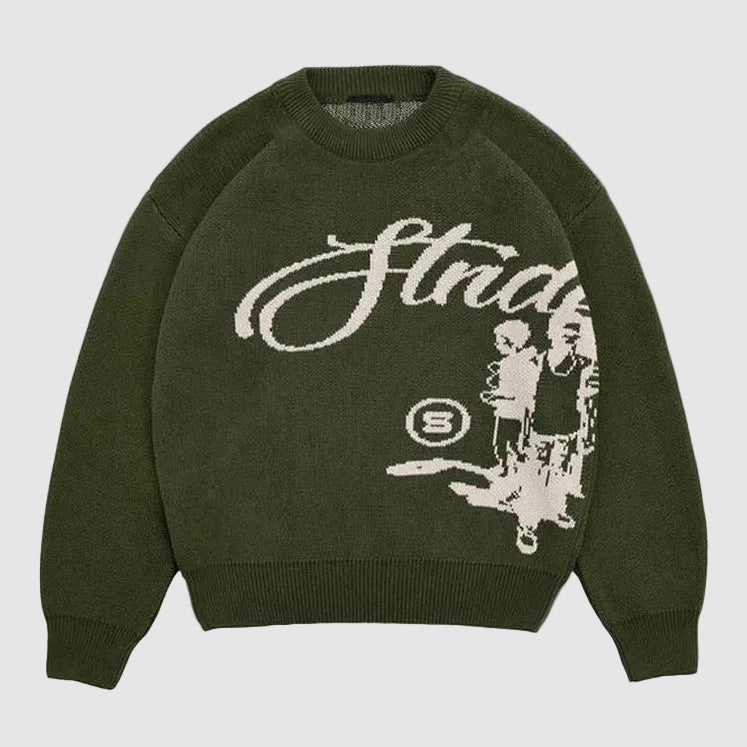 Retro Graphic Knit Sweater