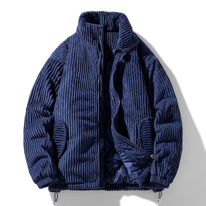 Relaxed Fit Corduroy Multicolor Puffer Jacket
