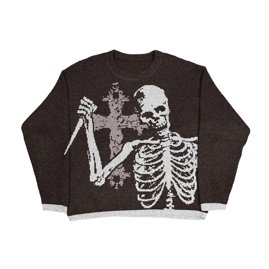 Relaxed Fit "Dead Man" Graphic Knit