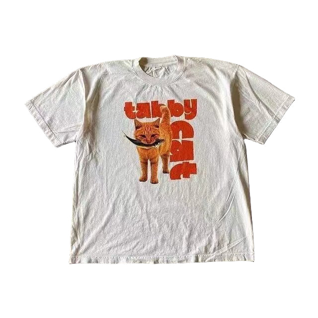 Boxy Fit "Tabby Cat" Graphic Tee