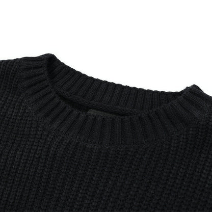 Oversized Relaxed Fit Vintage Style Knit Sweater