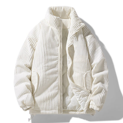 Relaxed Fit Corduroy Multicolor Puffer Jacket