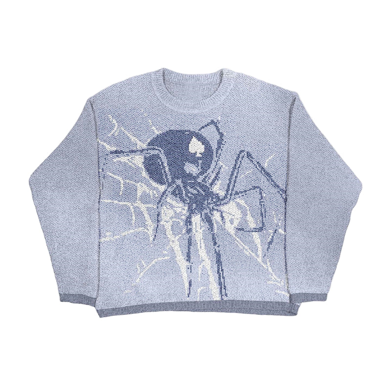 Relaxed Fit "Spider Web" Knit Sweater