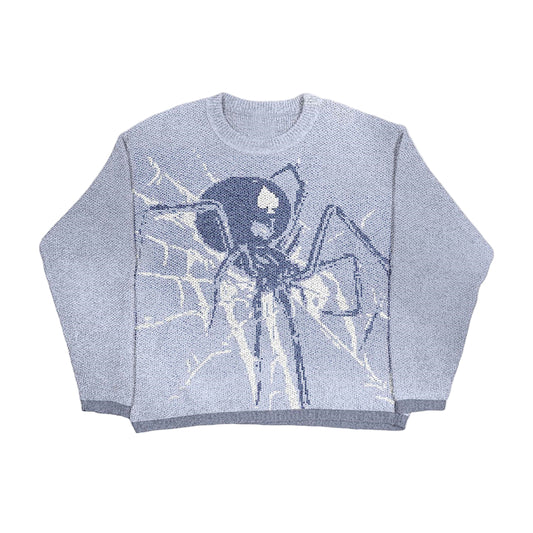 Relaxed Fit "Spider Web" Knit Sweater
