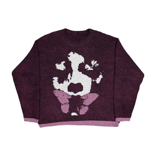 Relaxed Fit "Butterfly" Graphic Knit