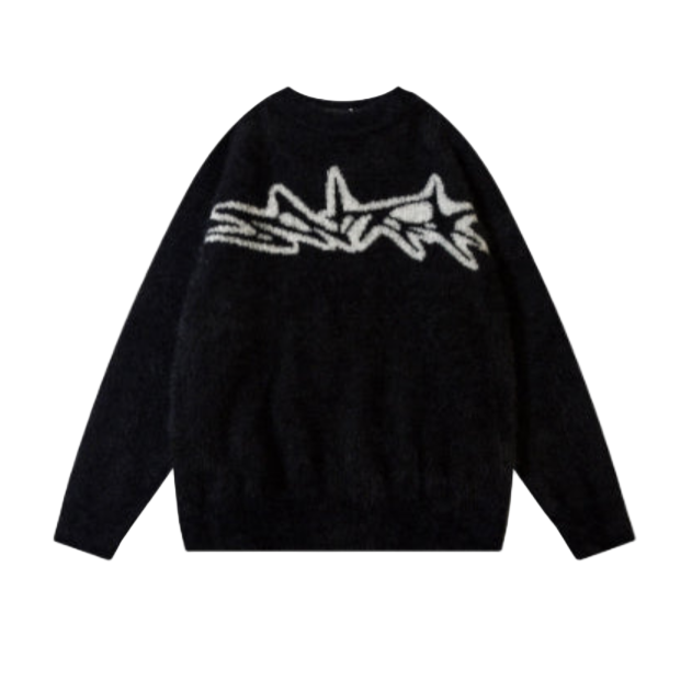 Relaxed Fit "Graffiti" Vintage Style Knit