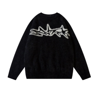 Relaxed Fit "Graffiti" Vintage Style Knit