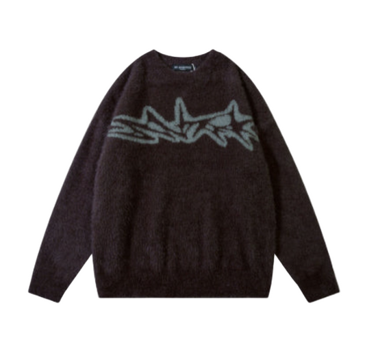 Relaxed Fit "Graffiti" Vintage Style Knit