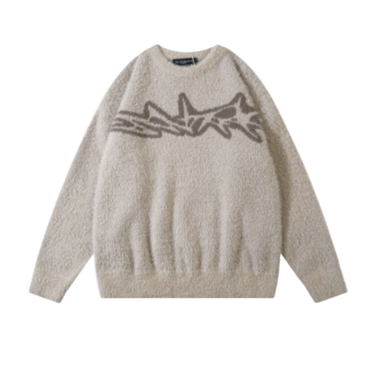 Relaxed Fit "Graffiti" Vintage Style Knit
