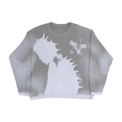 Relaxed Fit "Fading Shadows" Graphic Knit