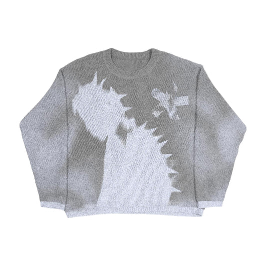 Relaxed Fit "Fading Shadows" Graphic Knit
