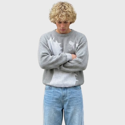 Relaxed Fit "Fading Shadows" Graphic Knit