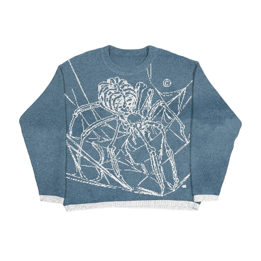 Relaxed Fit "Weaving Webs" Graphic Knit