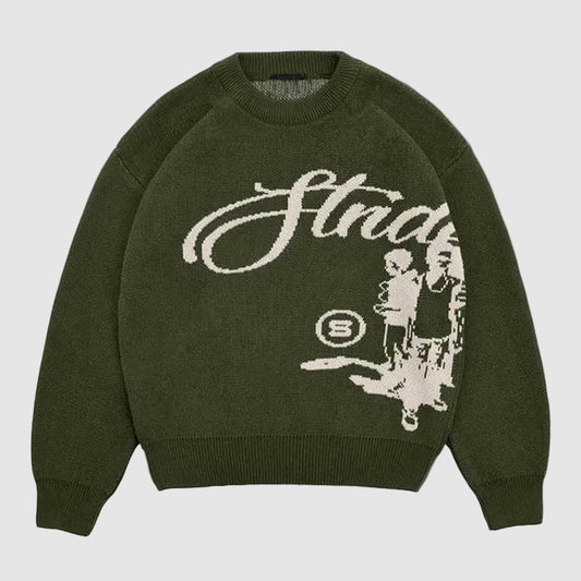 Retro Graphic Knit Sweater