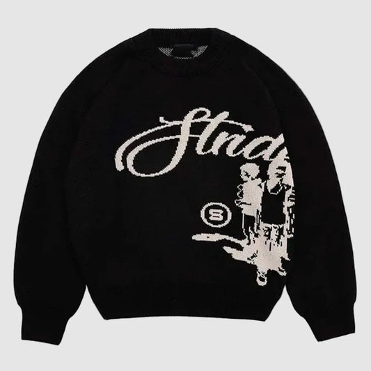 Retro Graphic Knit Sweater