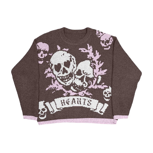 Relaxed Fit "Hearts" Graphic Knit