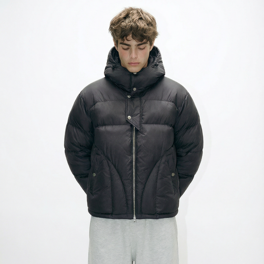 Relaxed Fit "FORGIVENESS" Puffer Jacket