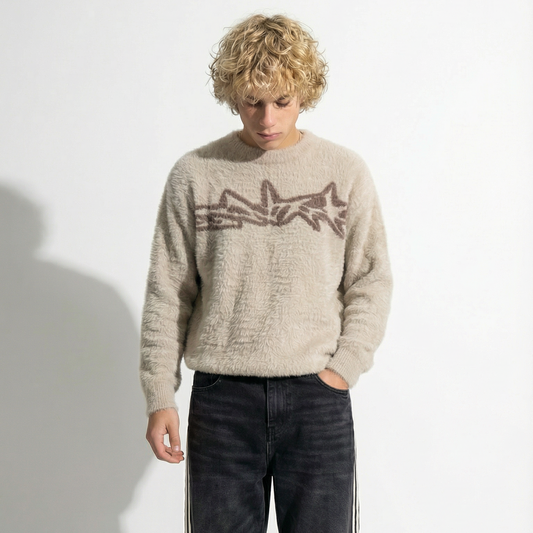 Relaxed Fit "Graffiti" Vintage Style Knit